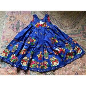 Hand Made Christmas Holiday  Girls Dress Outfit Size 3-5